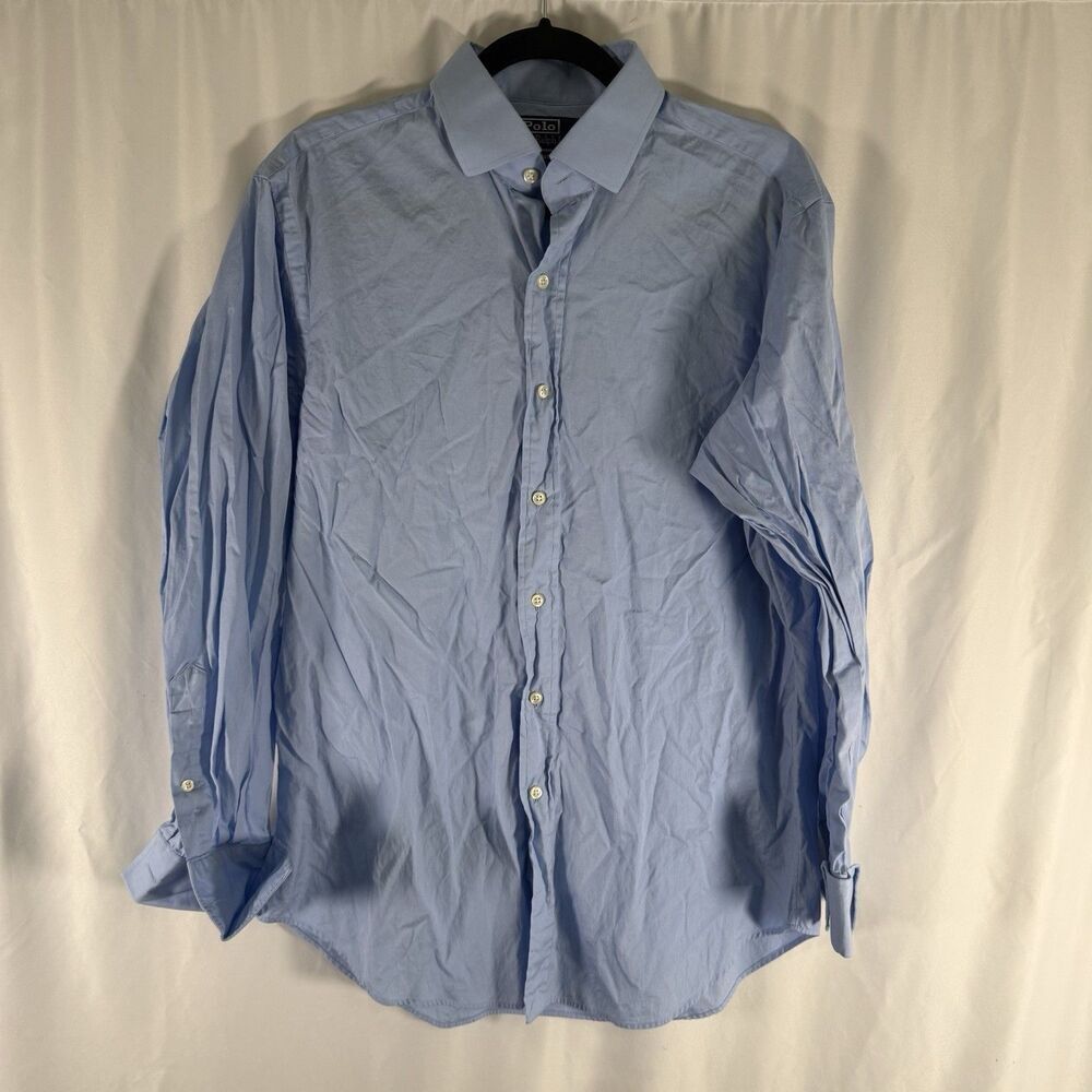 Polo Ralph Lauren Regent Dress Shirt Men's 16 33 Blue Classic Fit French Cuff